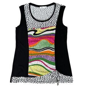 Zoé Art To Wear Mesh Tank‎ Top Psychedelic Whimsigoth Maximalist Y2K  Polka Dot